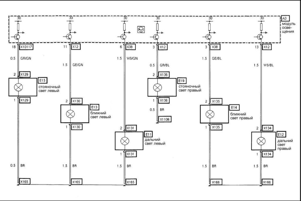 Световые приборы передние BMW 5