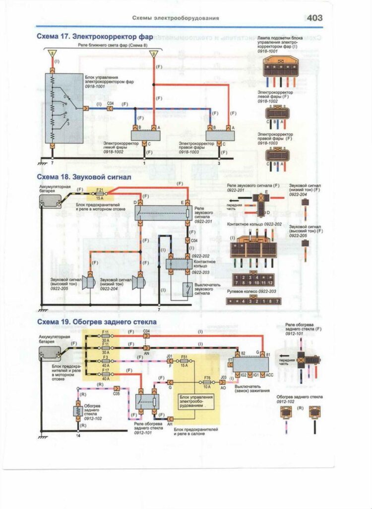 Электросхема корректора фар