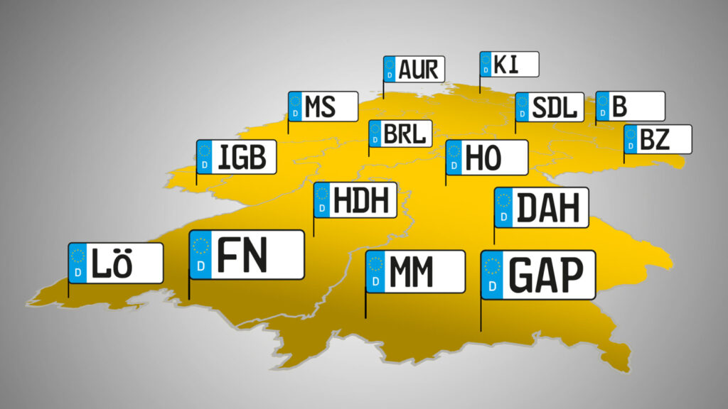 Автомобильные номера Германии полный список