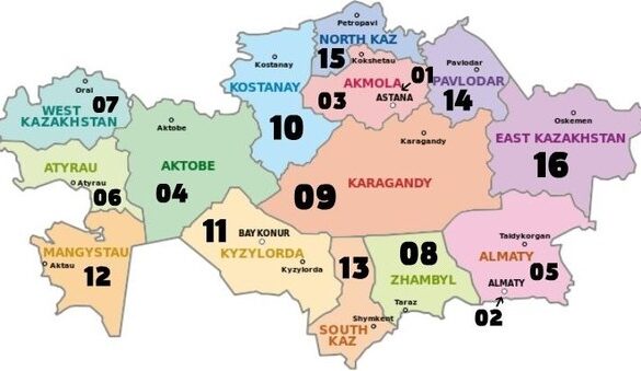 Авто номера регионы казахстана