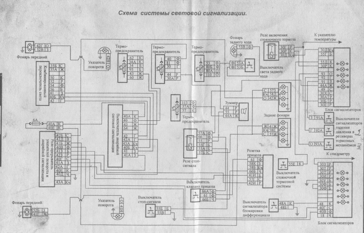 Электрическая схема автомобиля КАМАЗ моделей 5320, 5410, 5511 — схема ...
