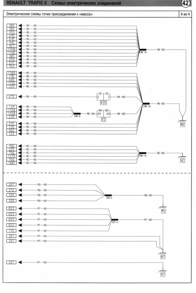 Электрические схемы точек подсоединения к массе - схема 4
