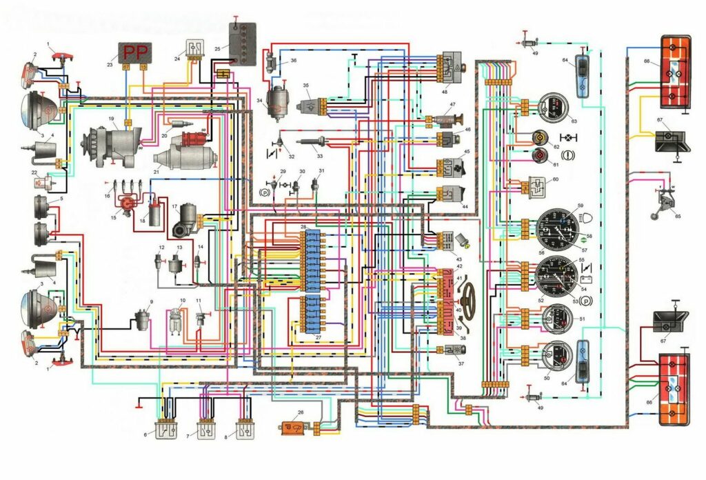 Электросхема автомобиля Нива 2121