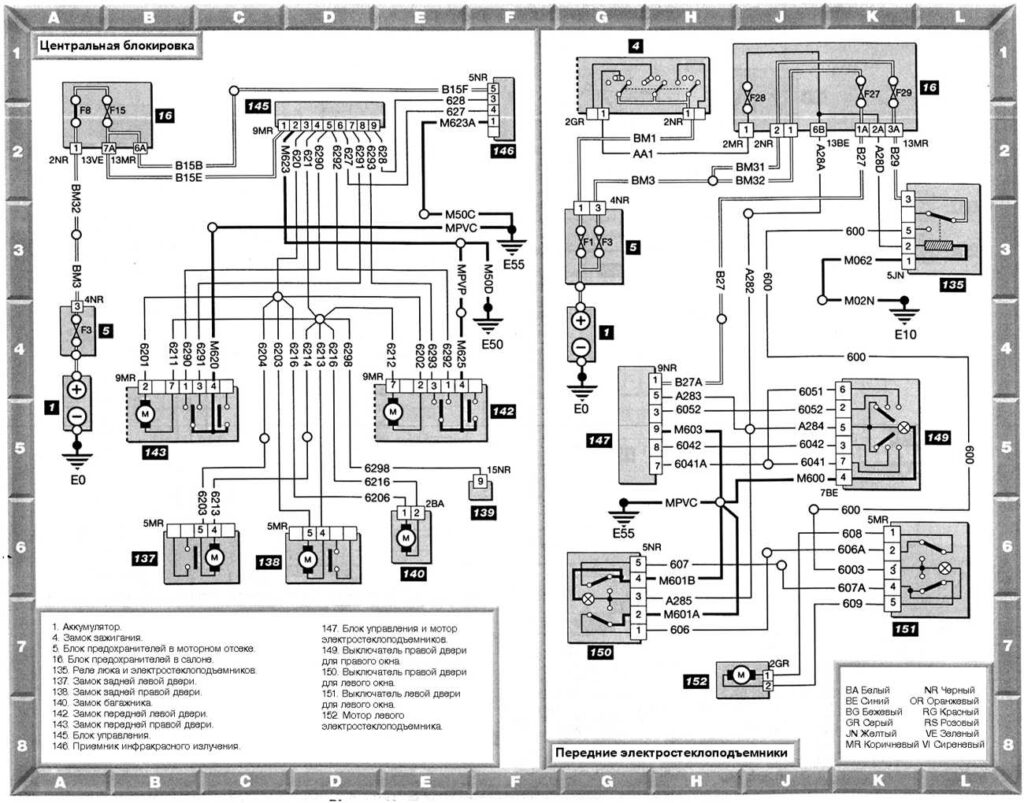Центральная блокировка и передние электростеклоподъемники Peugeot 406