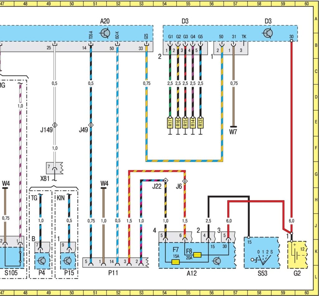 Электросхема системы управления дизельным двигателем 602.980 с ТНВД - 4