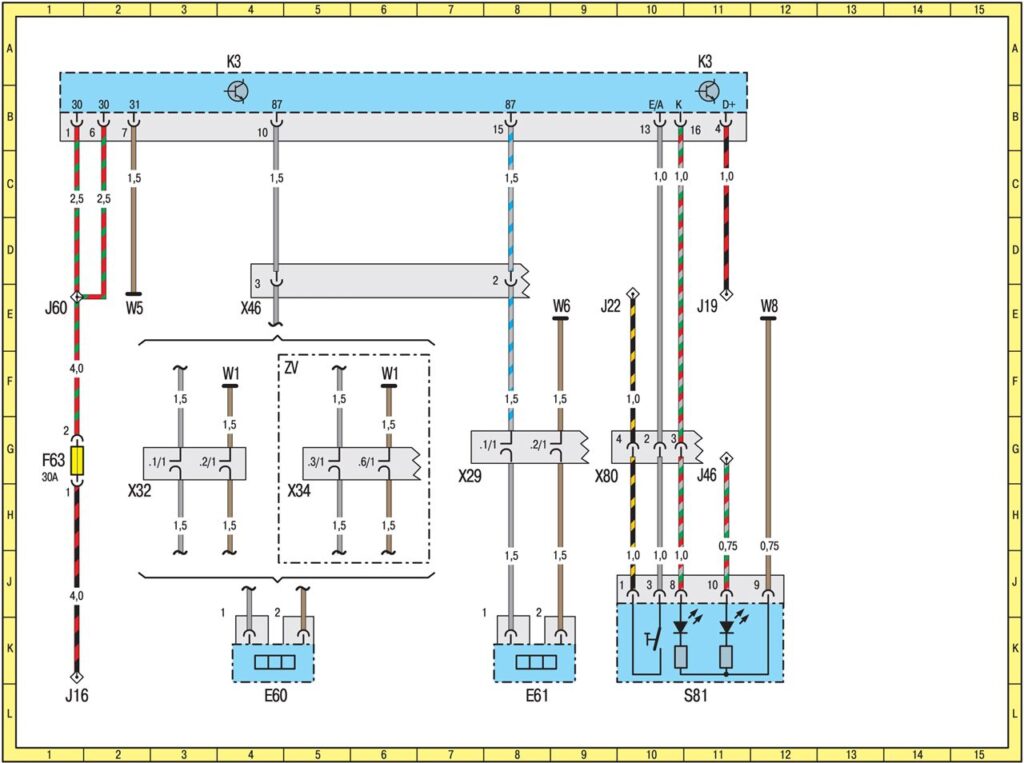 Обогреватель заднего стекла — электрическая схема на Мерседес Спринтер