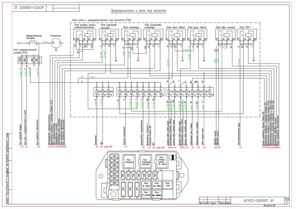 Принципиальная электрическая схема автомобиля Газель NEXT - 2