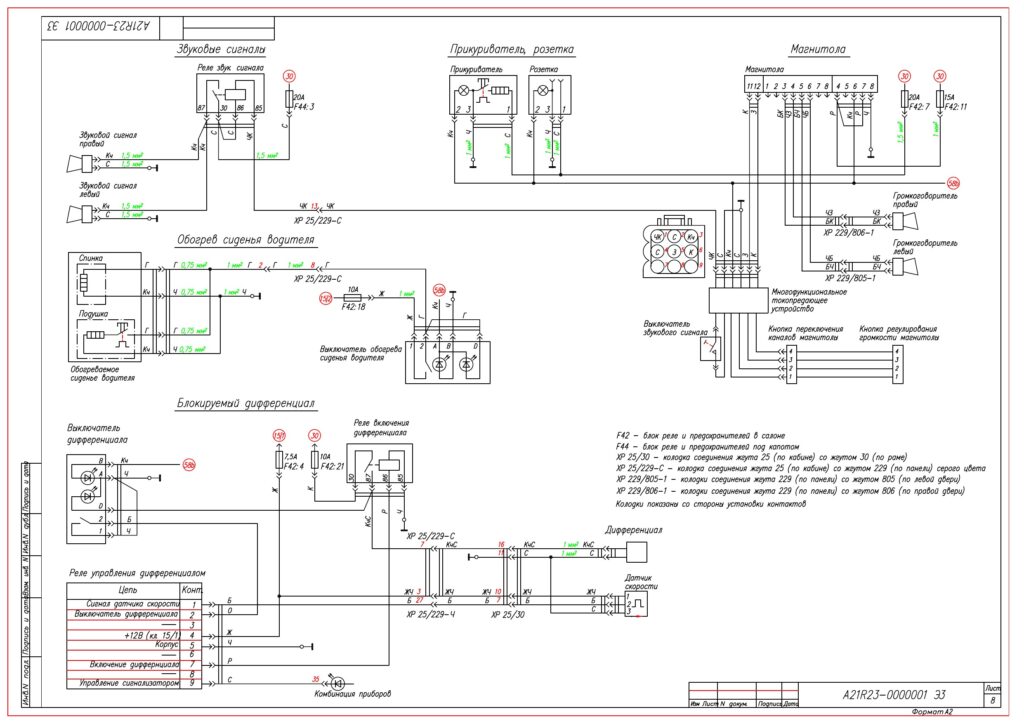 Принципиальная электрическая схема автомобиля Газель NEXT - 8