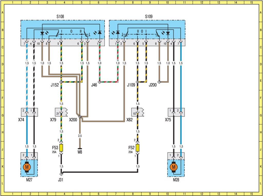 Схема электрических стеклоподъемников на Mercedes-Benz Sprinter