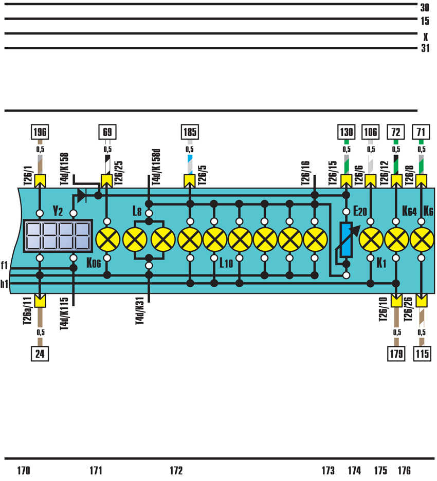 Схема панели приборов Ауди 100