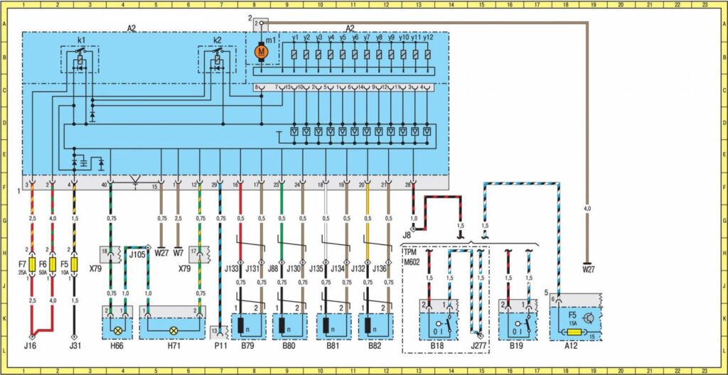 Схема системы ABS - ABD или ABS - ETS на Mercedes-Benz Sprinter