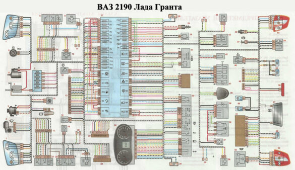Электрическая схема автомобиля ВАЗ 2190 Лада Гранта 2190 (LADA Granta ...