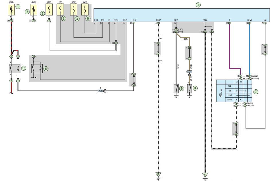 Система автоматического управления освещением Тойота королла