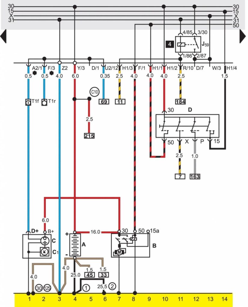 Базовая комплектация электрооборудования на Volkswagen Passat B3