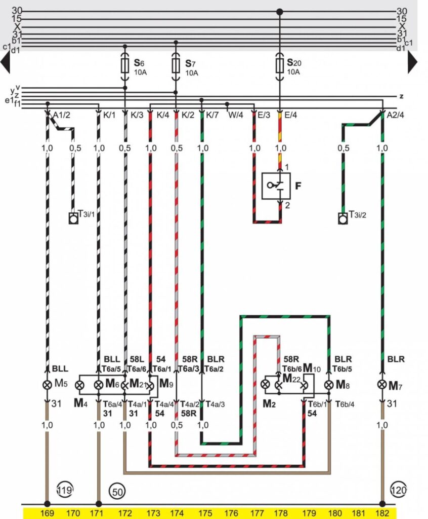 Базовая комплектация электрооборудования на Volkswagen Passat B3 - схема 13