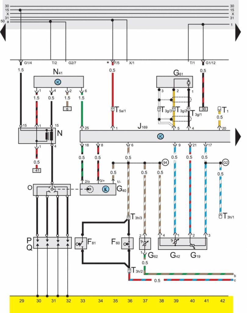 Базовая комплектация электрооборудования на Volkswagen Passat B3 - схема 3