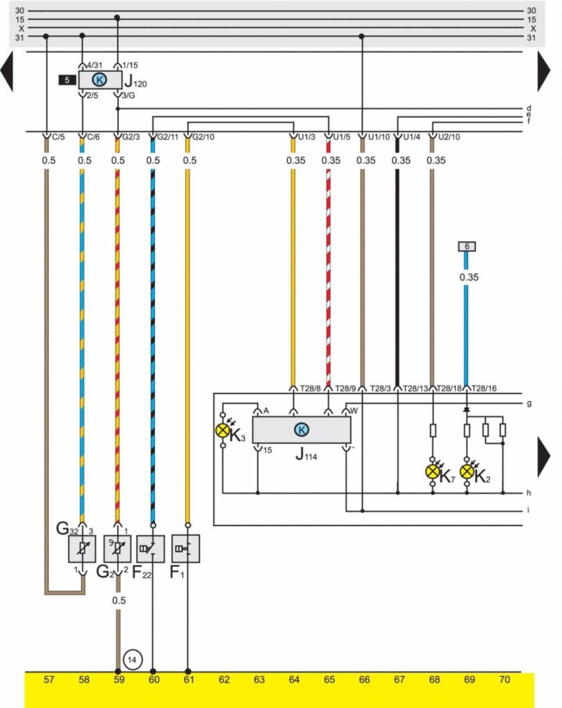 Базовая комплектация электрооборудования на Volkswagen Passat B3 - схема 5