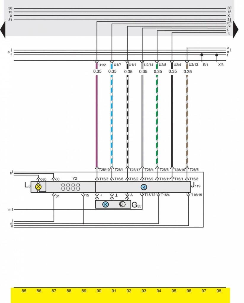 Базовая комплектация электрооборудования на Volkswagen Passat B3 - схема 7