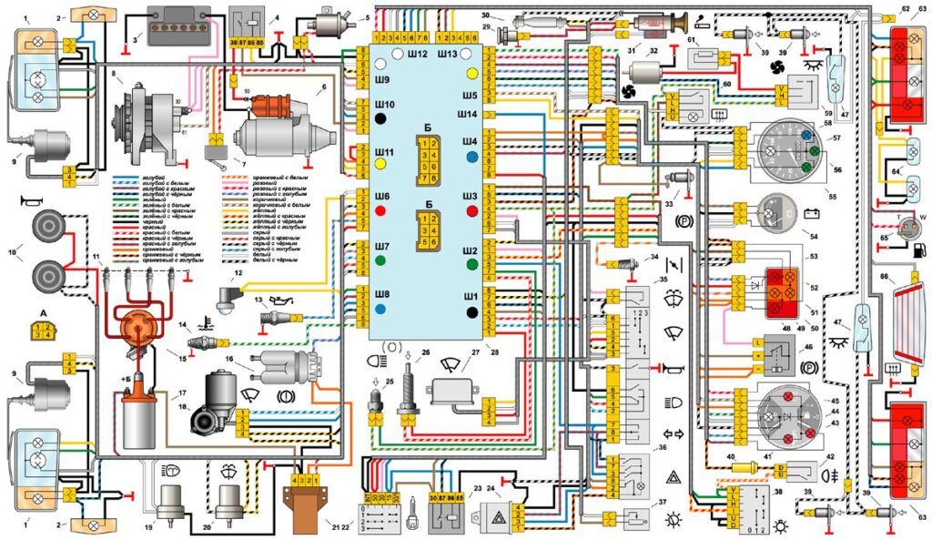 Основная электросхема ВАЗ-2105