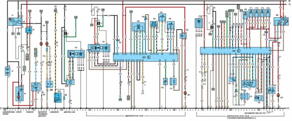 Схема автомобиля Opel Vectra А 1989 года - схема 9