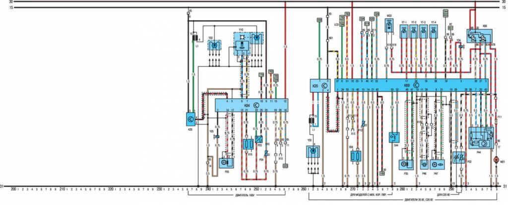 Схема автомобиля Opel Vectra А 1989 года - схема 10