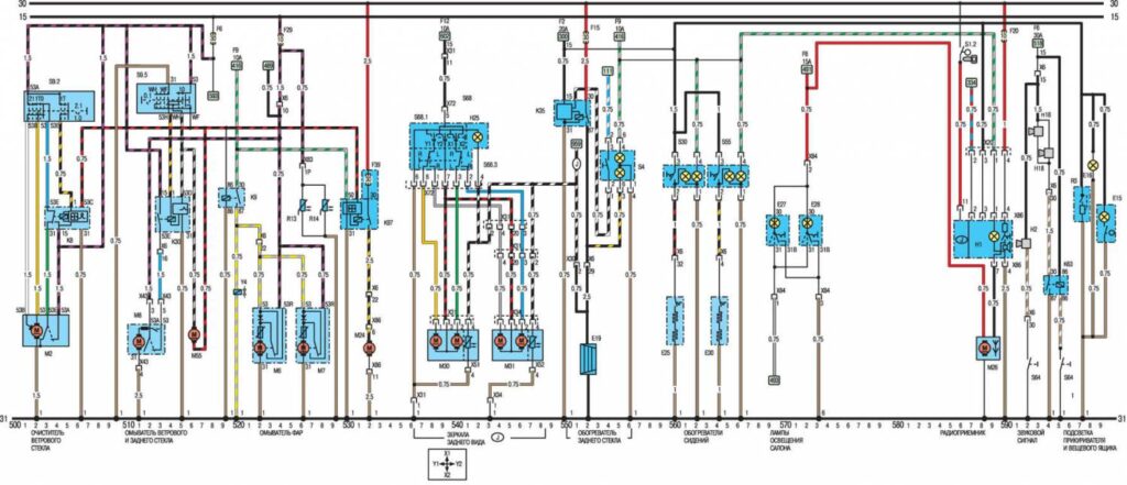 Схема автомобиля Opel Vectra А 1989 года - схема 13