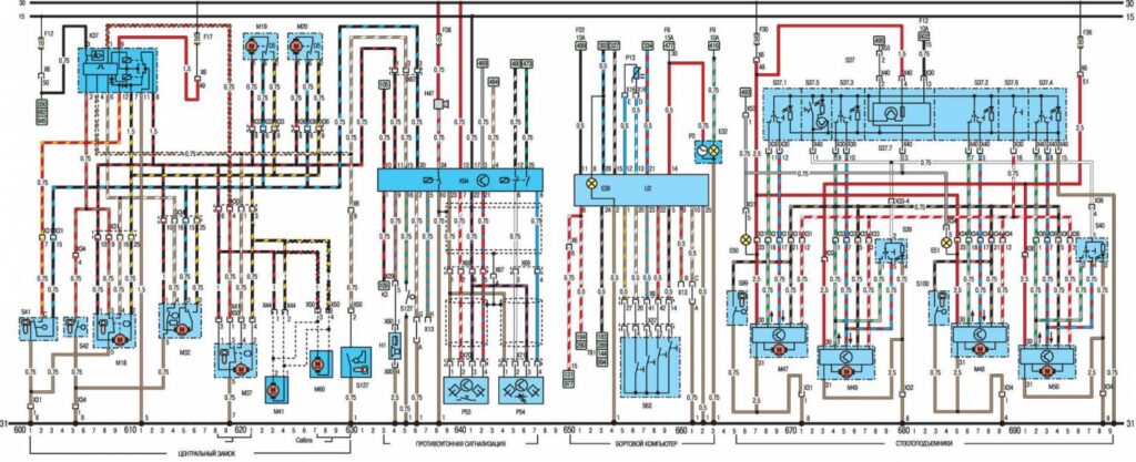 Схема автомобиля Opel Vectra А 1989 года - схема 14