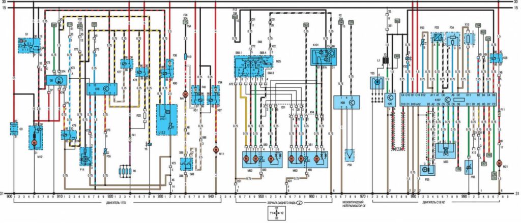 Схема автомобиля Opel Vectra А 1989 года - схема 17