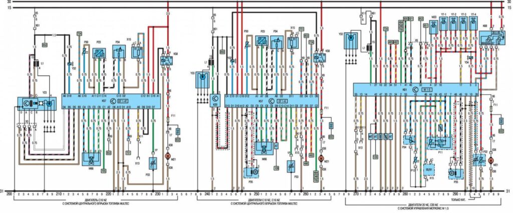 Схема автомобиля Opel Vectra А 1989 года - схема 19