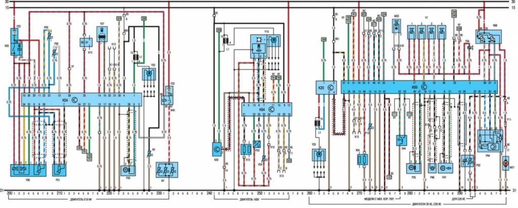 Схема автомобиля Opel Vectra А 1989 года - схема 2