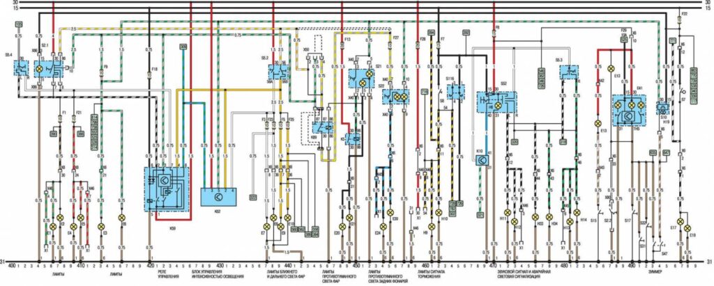 Схема автомобиля Opel Vectra А 1989 года - схема 4