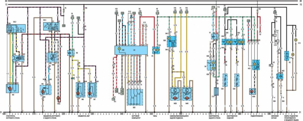Схема автомобиля Opel Vectra А 1989 года - схема 5