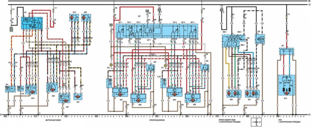 Схема автомобиля Opel Vectra А 1989 года - схема 6