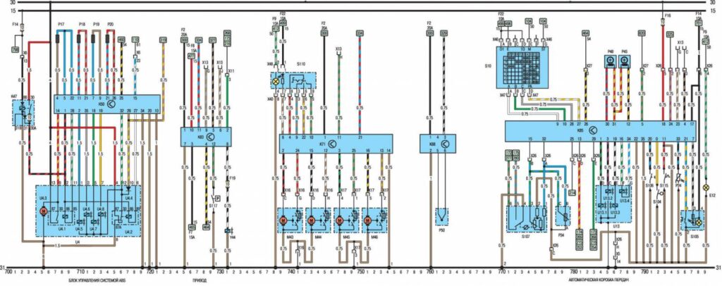 Схема автомобиля Opel Vectra А 1989 года - схема 7