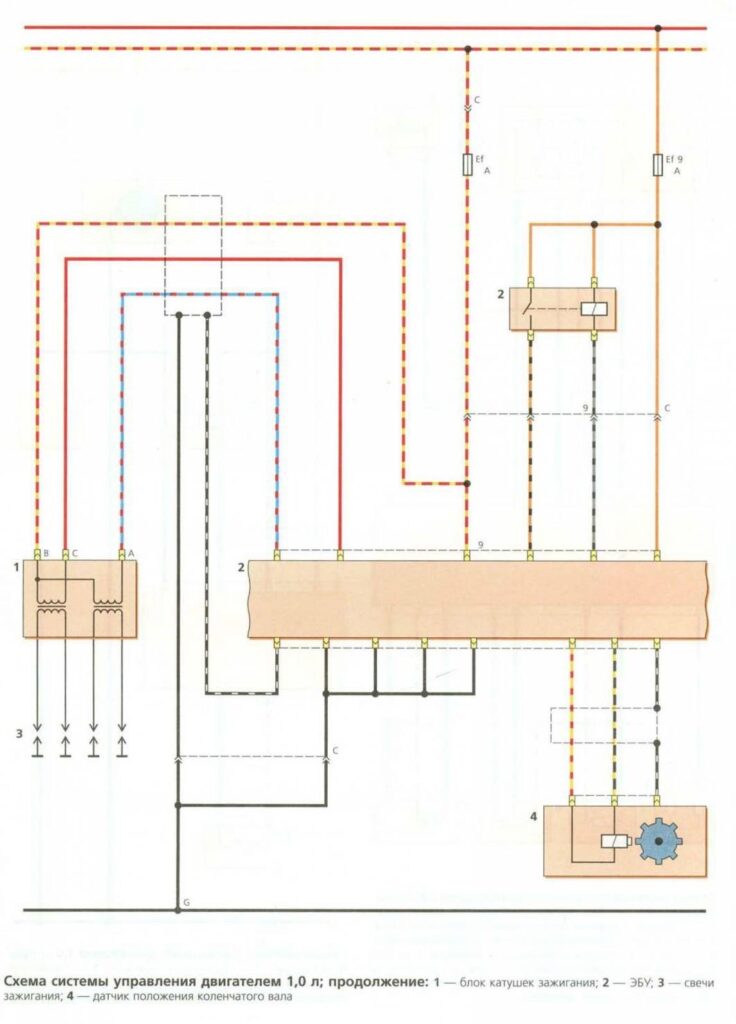 Электросхема управления двигателем Daewoo Matiz -3