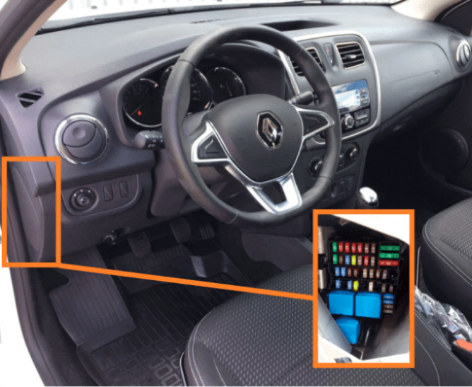 Предохранители в салоне Рено Логан 2 